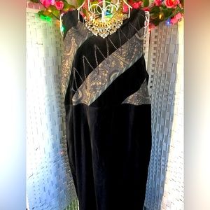 VTG KOOS of Course! Black Velvet / Supersuede Dress 1X  Vintage   New